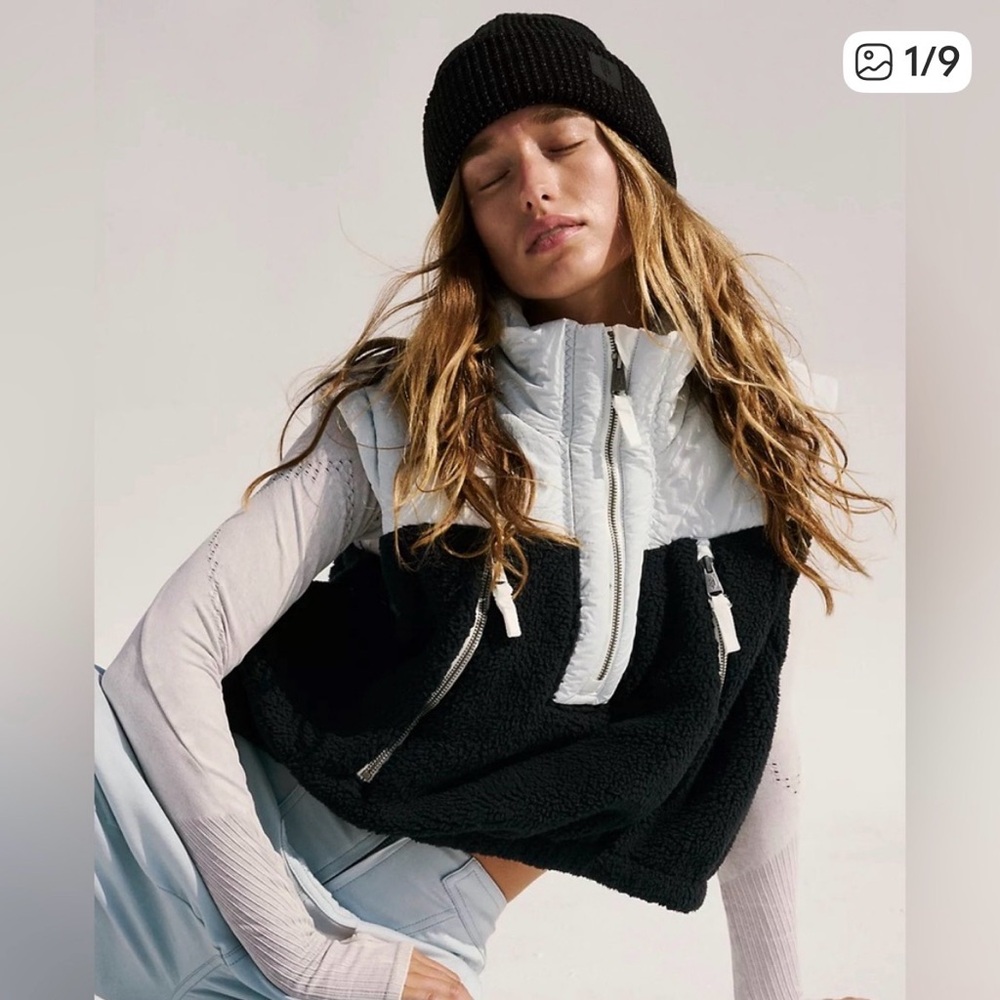 FP Movement by Free People Journey Ahead Crop Sherpa Vest XS